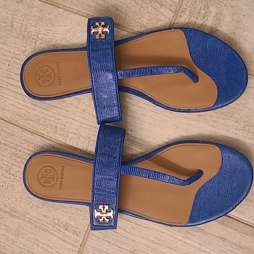 Tory Burch Blue Women's Sandals In A Size 10 In EUC! - Picture 2 of 8